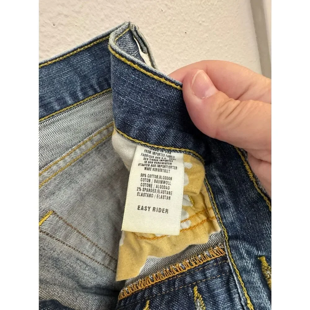 Lucky Brand Easy Rider Faded Distressed Blue Straight Jeans